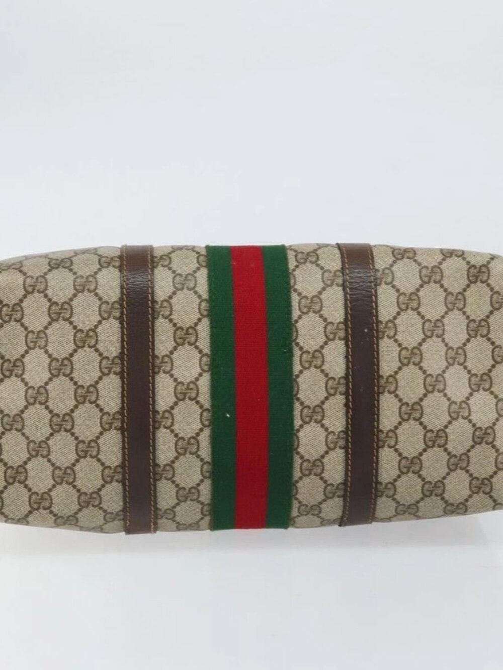 GUCCI GG Supreme Web Sherry Line Hand Bag PVC Beige Gold 24 012 3842 Auth 161028 - Picture 7 of 16